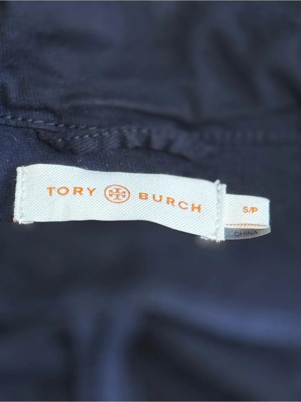 Tory Burch Dark Navy Cotton Utility Jacket with Drawstring Waist